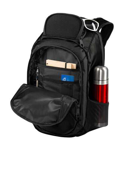 Left View of Black Port Authority Form Backpack. BG212