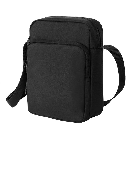 Left View of Black Port Authority Upright Crossbody Bag BG918