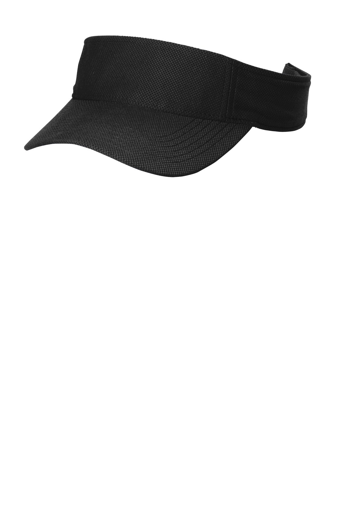 Left View of Black Sport-Tek Action Visor. STC51