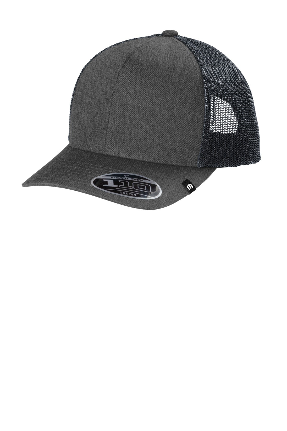 Left View of BlkHthr TravisMathew Cruz Trucker Cap. TM1MU423