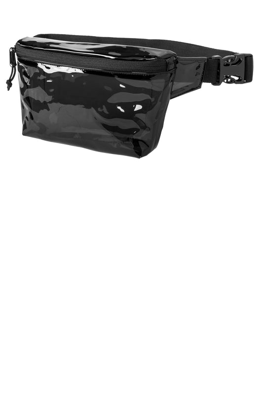 Left View of BlkSmk/Blk Port Authority Clear Hip Pack BG930