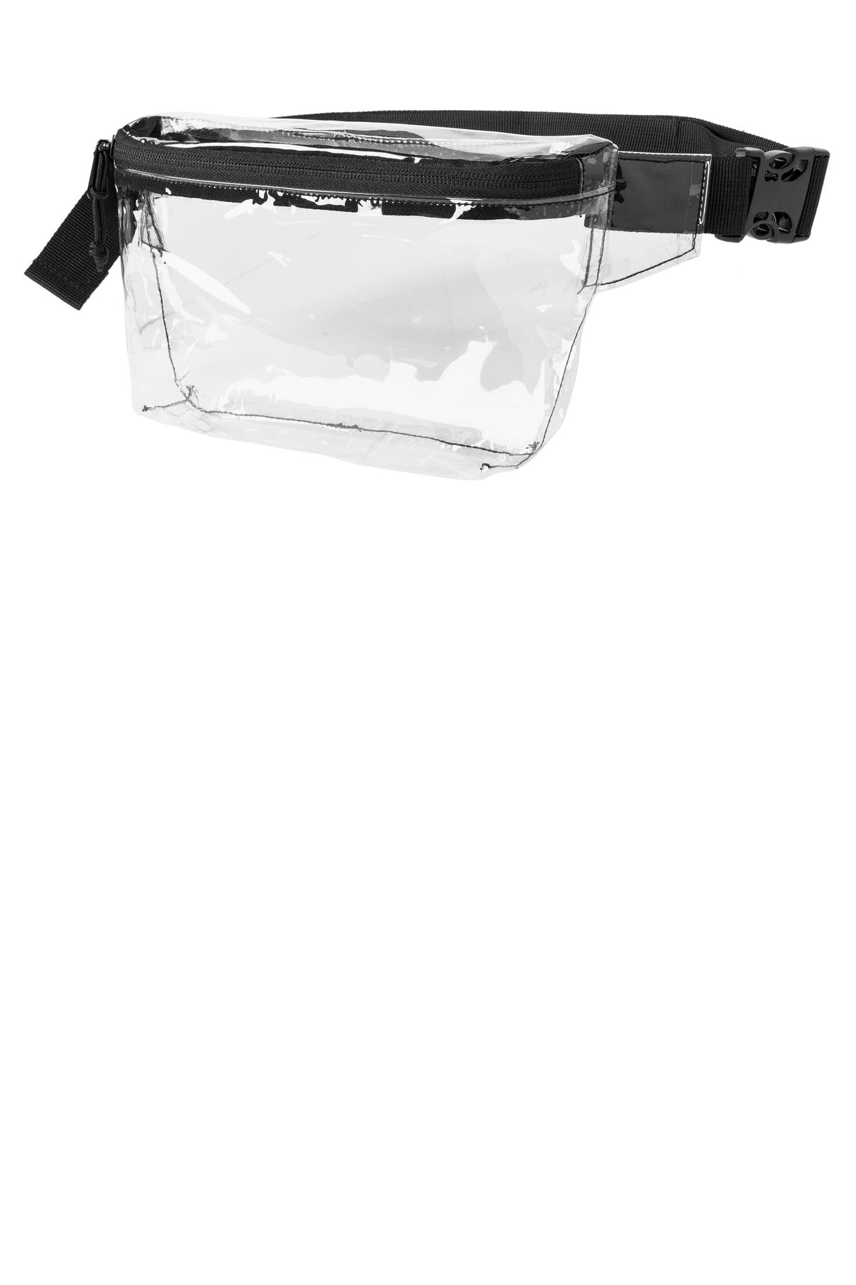Left View of Clear/Blk Port Authority Clear Hip Pack BG930