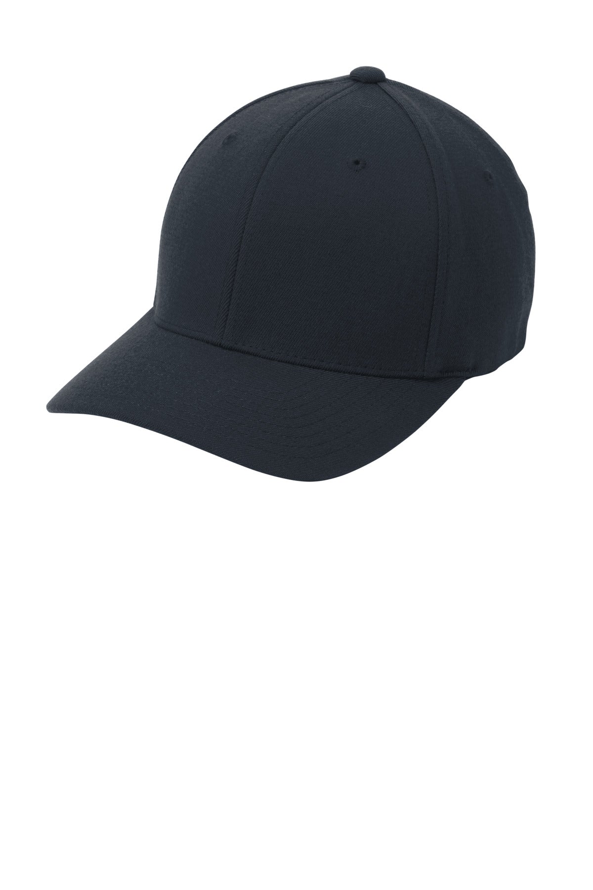 Left View of Dark Navy Port Authority Flexfit Wool Blend Cap. C928