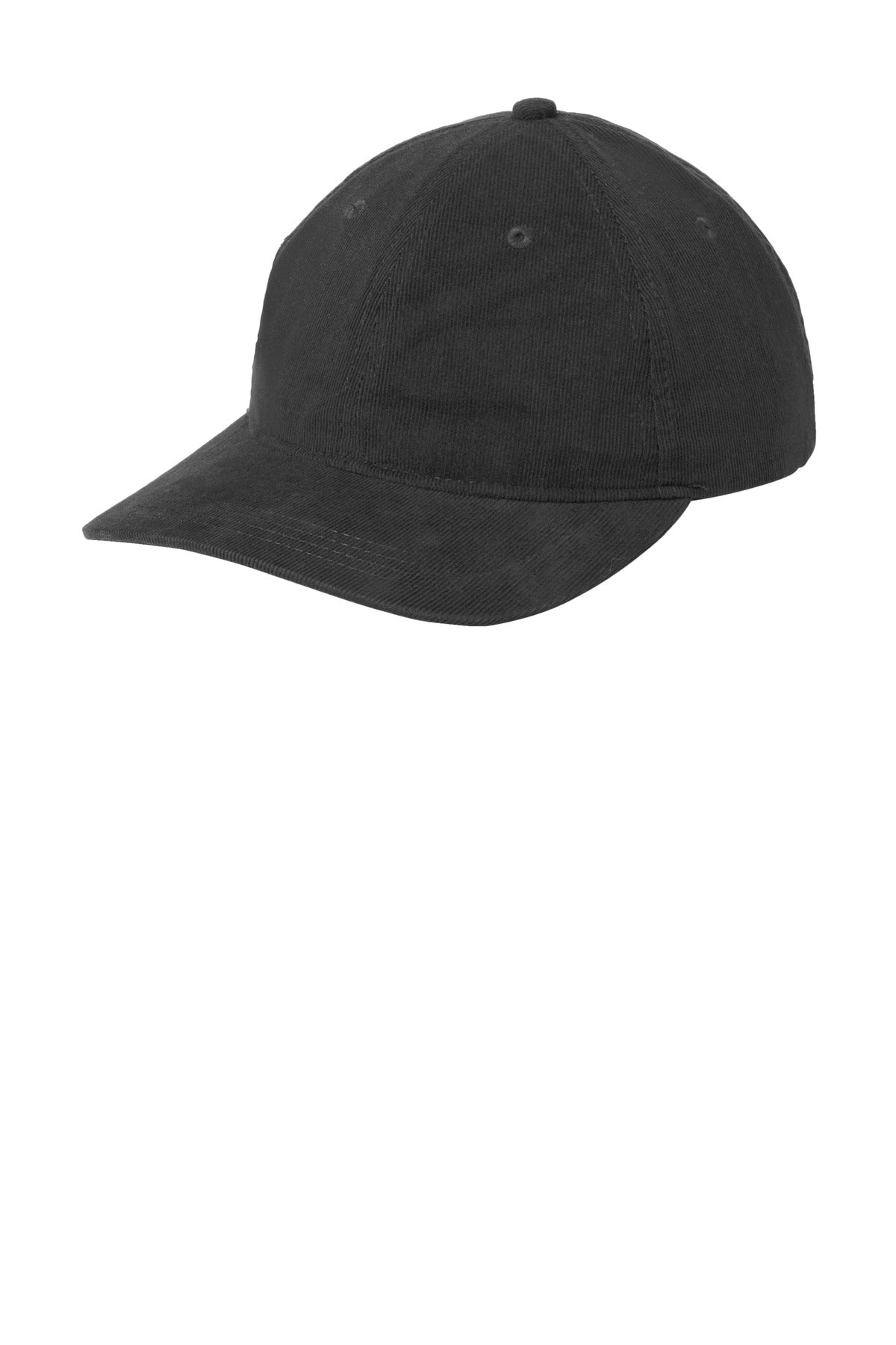 Left View of DeepBlack Port Authority Light Corduroy Dad Cap C973