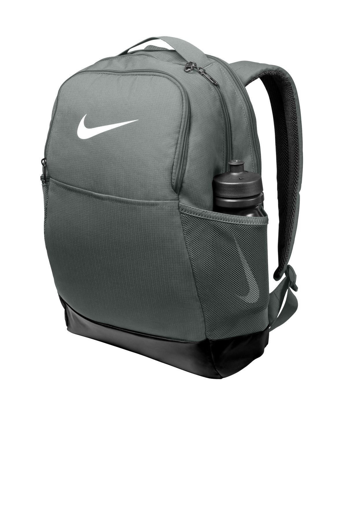 Left View of FlintGrey Nike Brasilia Medium Backpack NKDH7709
