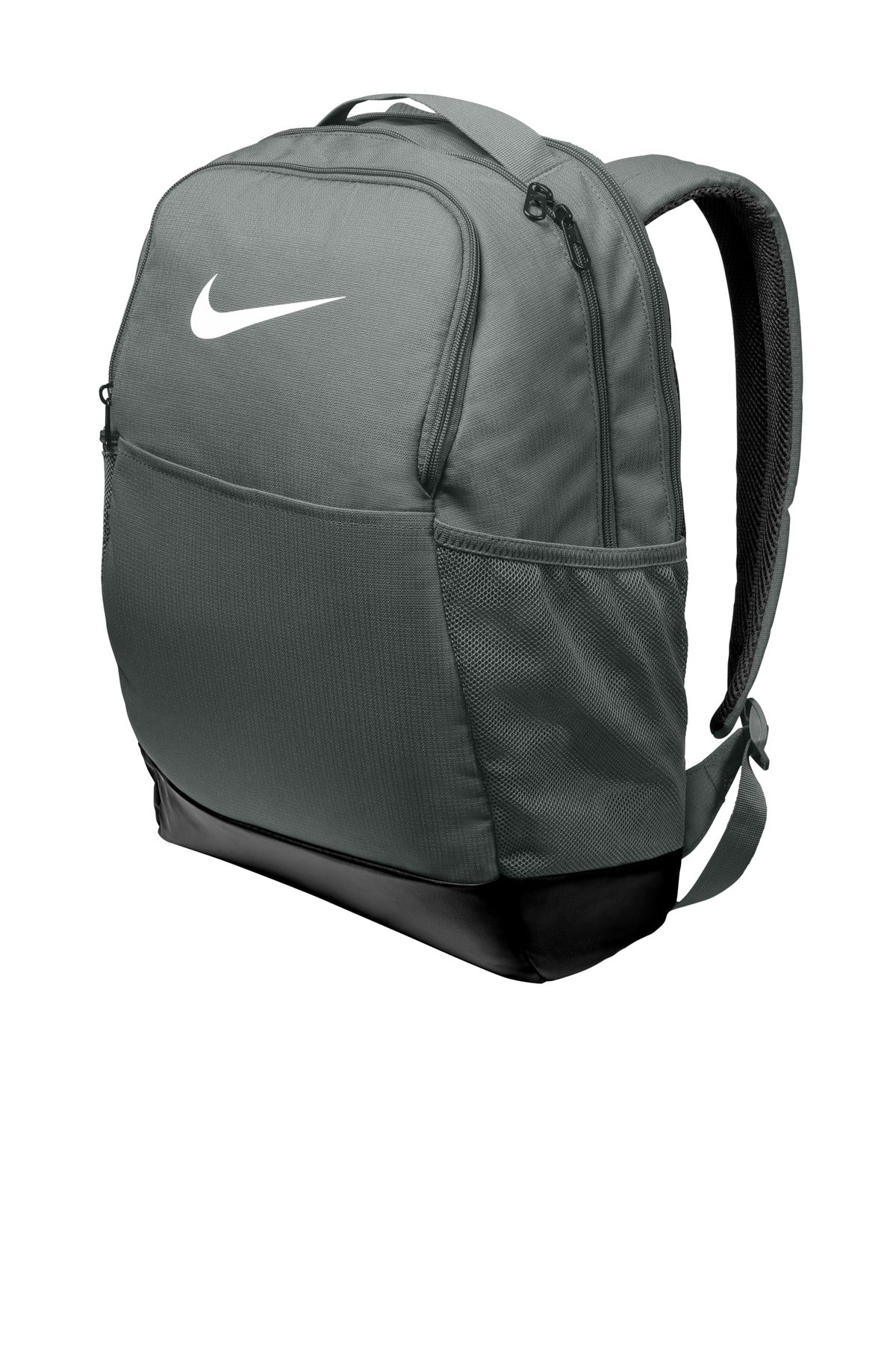 Left View of FlintGrey Nike Brasilia Medium Backpack NKDH7709