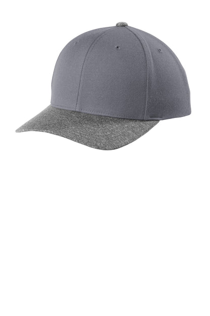 Left View of Graphite/Gy He Sport-Tek YP Classics Curve Bill Snapback Cap. STC43