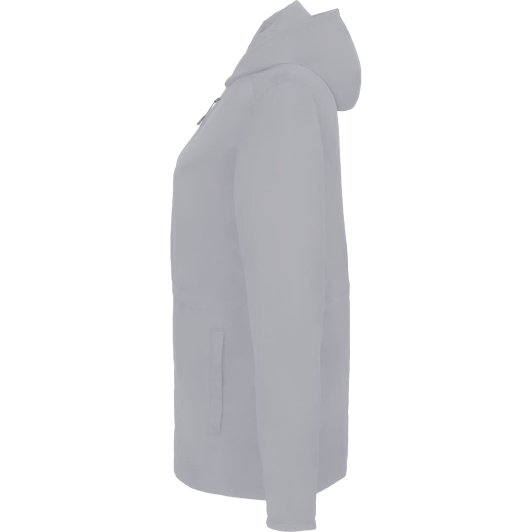 Left View of Grey ANETO Lightweight Packable Jacket - Women's plain