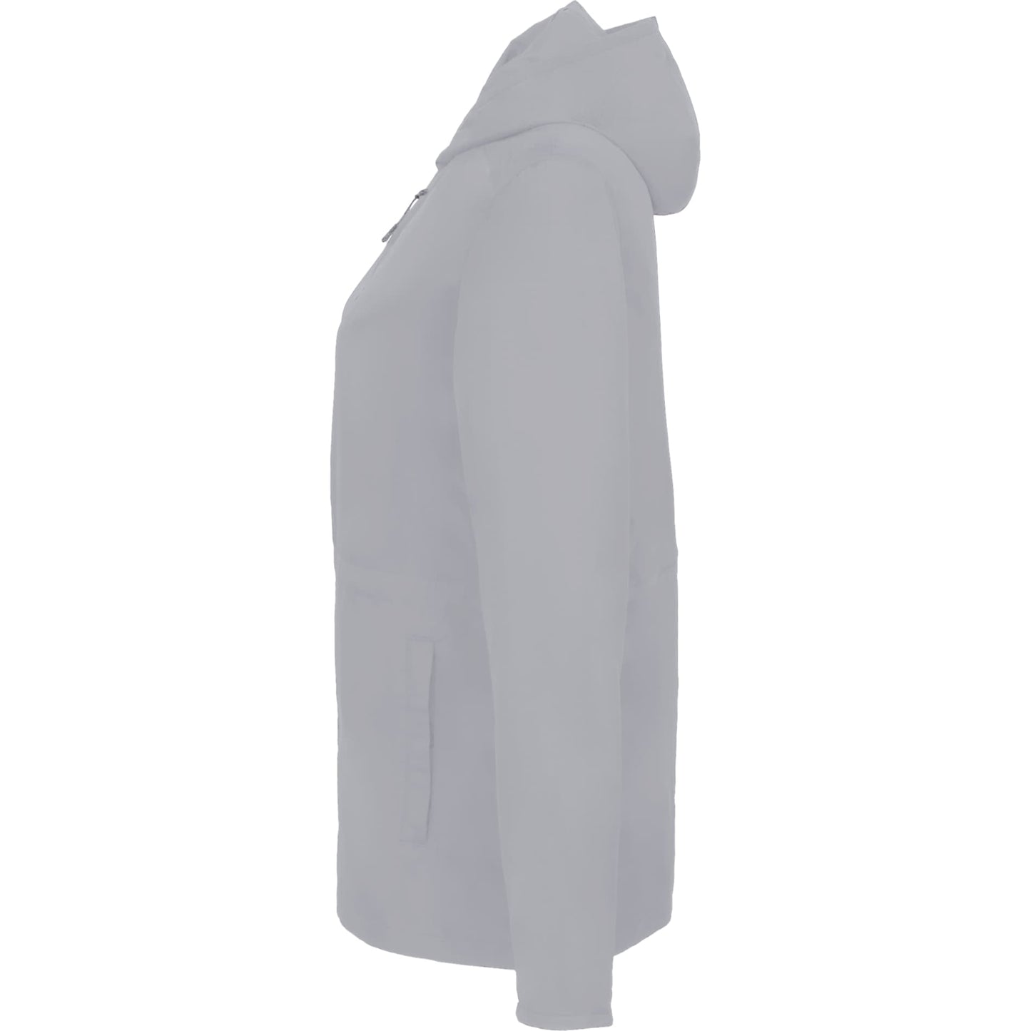 Left View of Grey ANETO Lightweight Packable Jacket - Women's plain