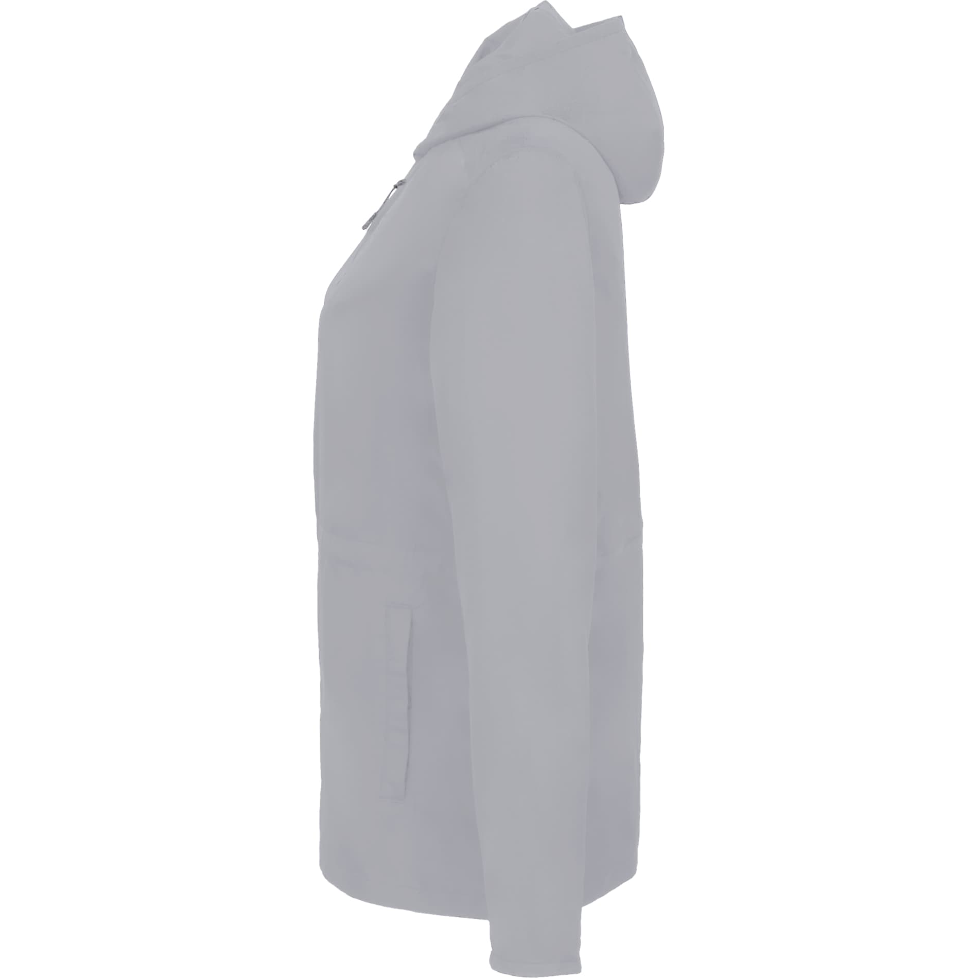 Left View of Grey ANETO Lightweight Packable Jacket - Women's plain