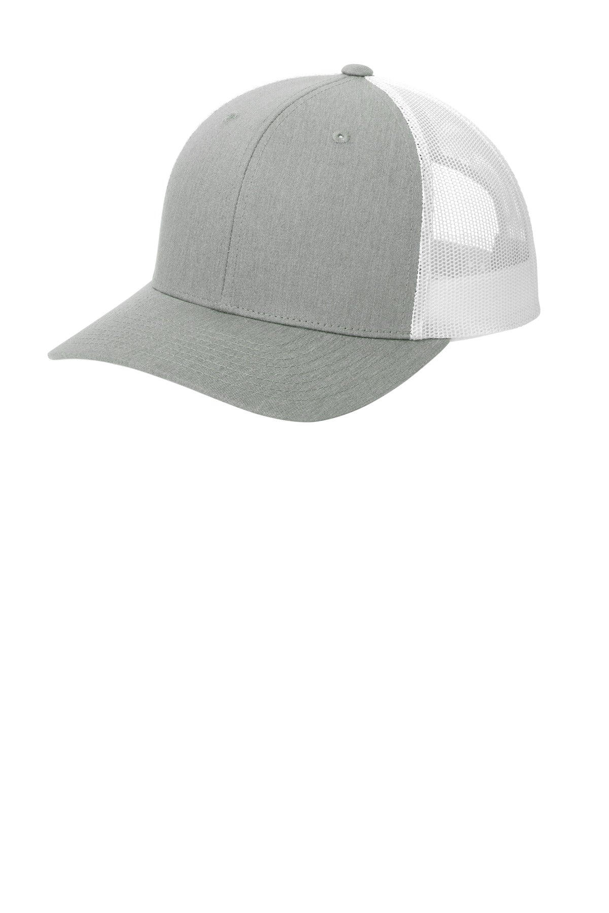Left View of HtGy/White Sport-Tek YP Classics Retro Trucker Cap. STC39