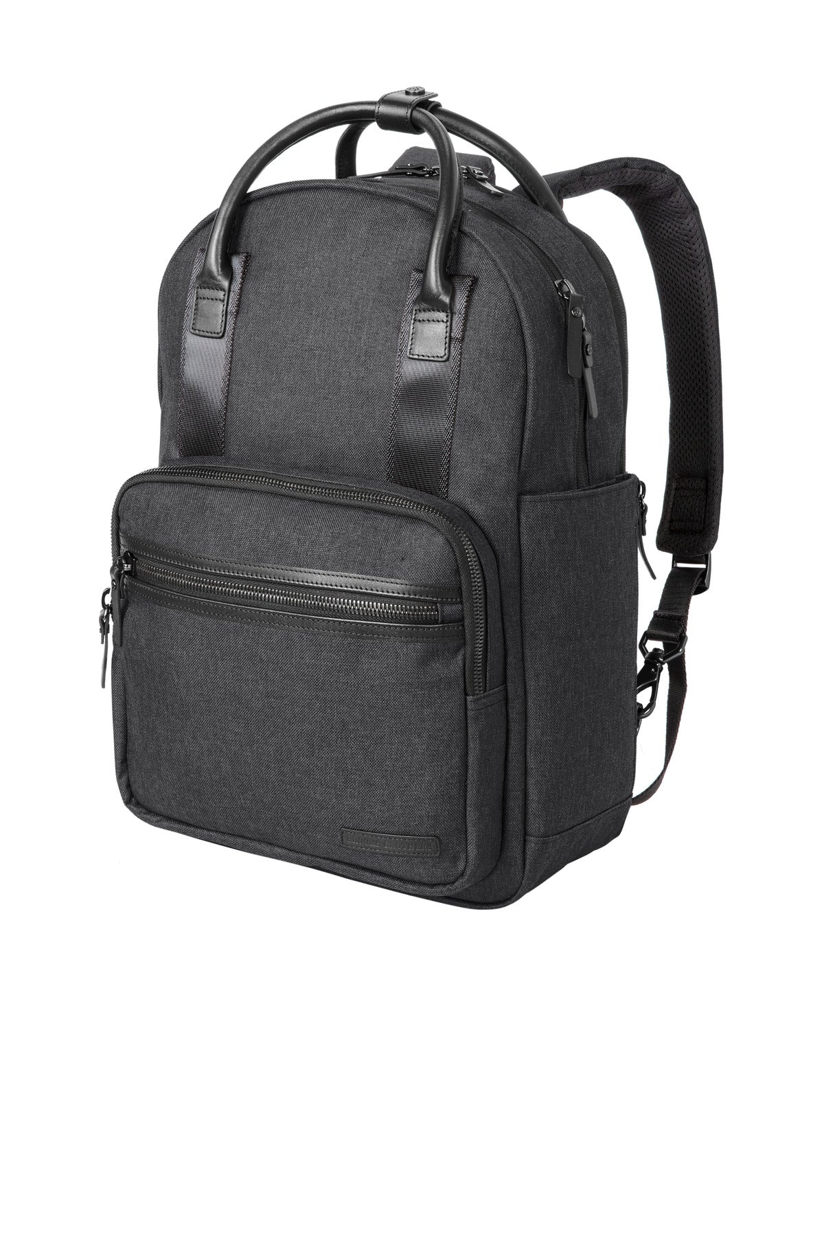 Left View of HthrGrey Brooks Brothers Grant Dual-Handle Backpack BB18821