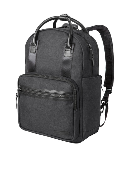 Left View of HthrGrey Brooks Brothers Grant Dual-Handle Backpack BB18821