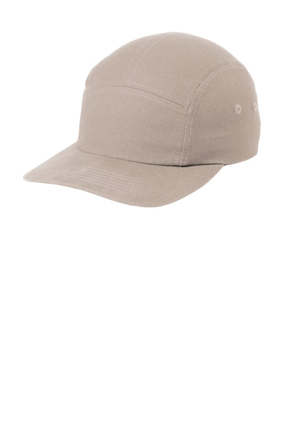Left View of Khaki Port Authority Brushed Cotton Camper Cap C970