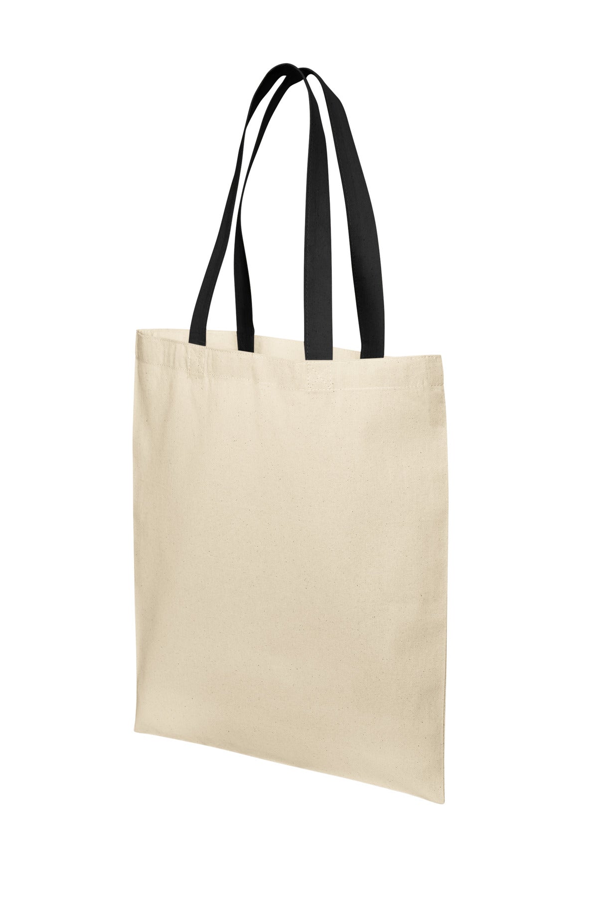 Left View of Nat/DeepBk Port Authority Core Cotton Tote BG1500