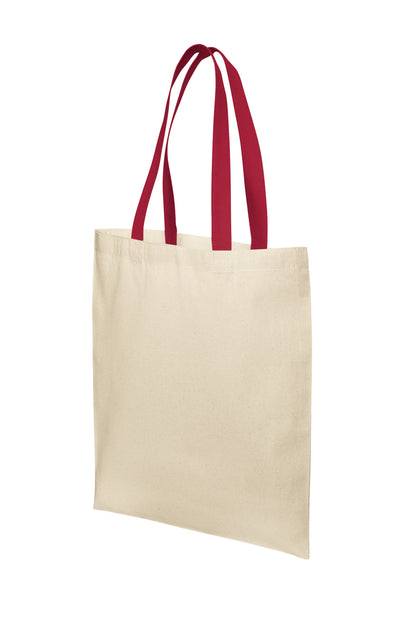 Left View of Nat/DeepRd Port Authority Core Cotton Tote BG1500