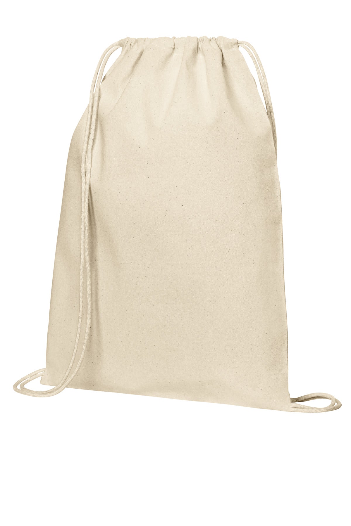 Left View of Natural Port Authority Core Cotton Cinch BG6200