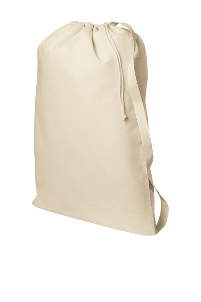 Left View of Natural Port Authority Core Cotton Laundry Bag BG0850