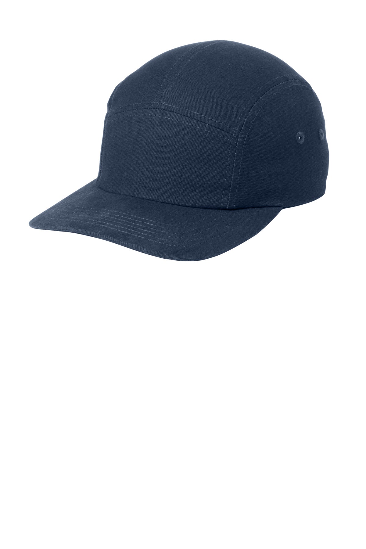 Left View of Navy Port Authority Brushed Cotton Camper Cap C970