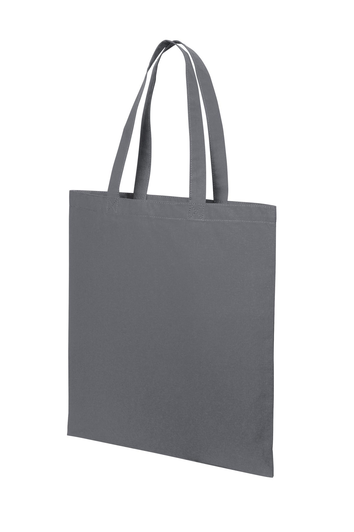 Left View of StormGrey Port Authority Core Cotton Tote BG1500