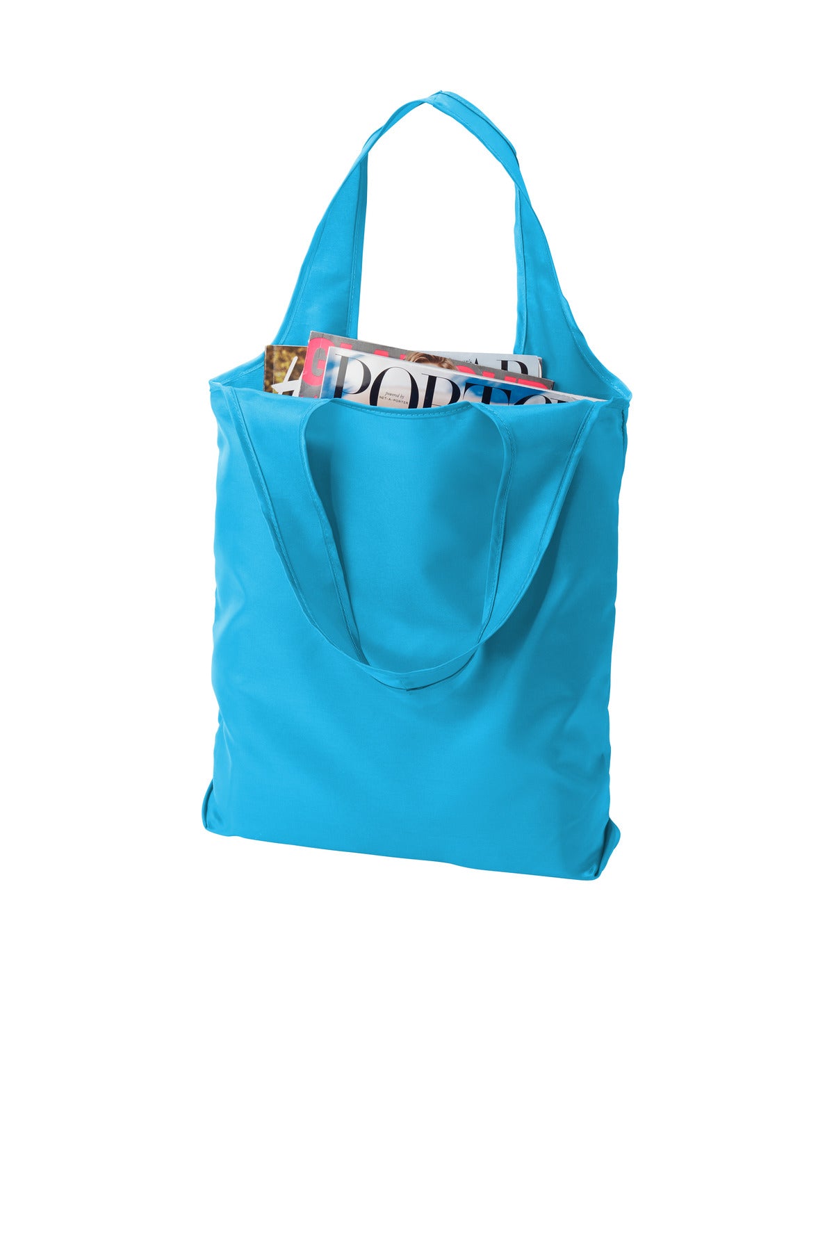 Left View of Turquoise Port Authority Ultra-Core Shopper Tote BG416