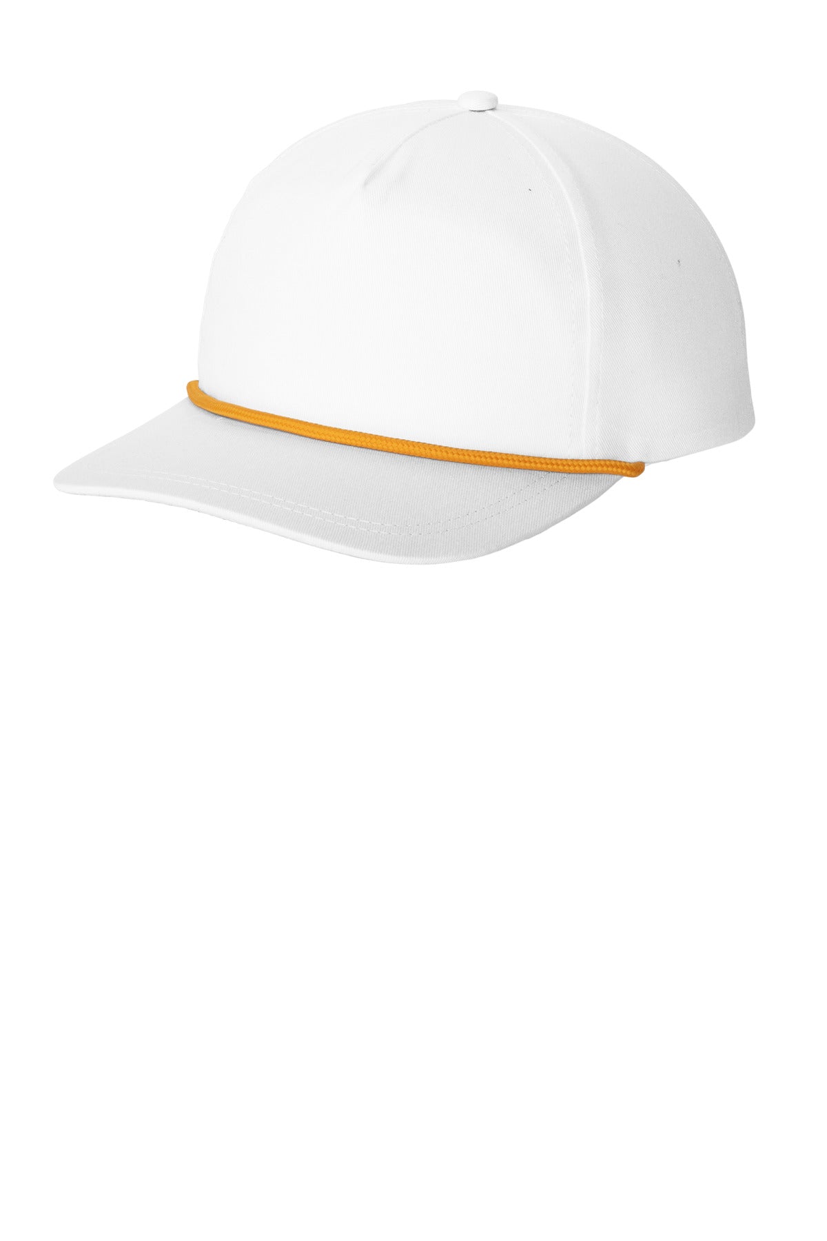 Left View of Wh/AthGd Port Authority Snapback Five-Panel Rope Cap C962
