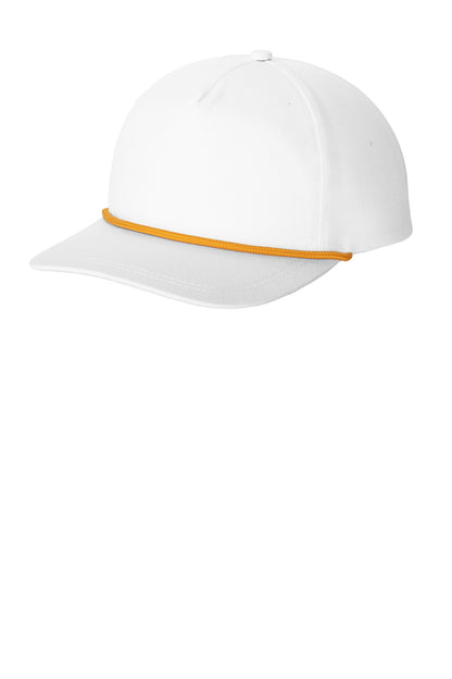 Left View of Wh/AthGd Port Authority Snapback Five-Panel Rope Cap C962