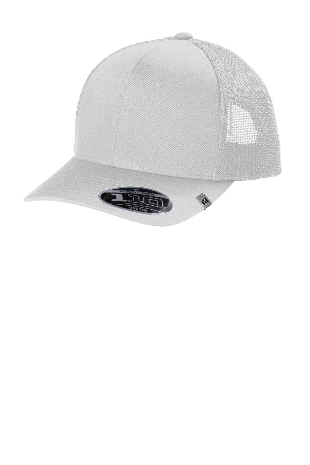Left View of White TravisMathew Cruz Trucker Cap. TM1MU423