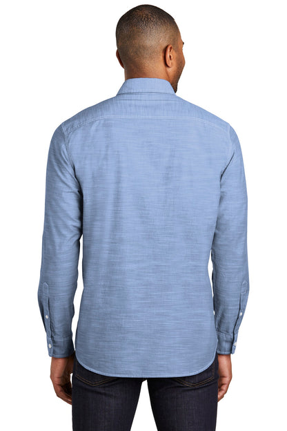Light Blue Port Authority Slub Chambray Shirt. W380