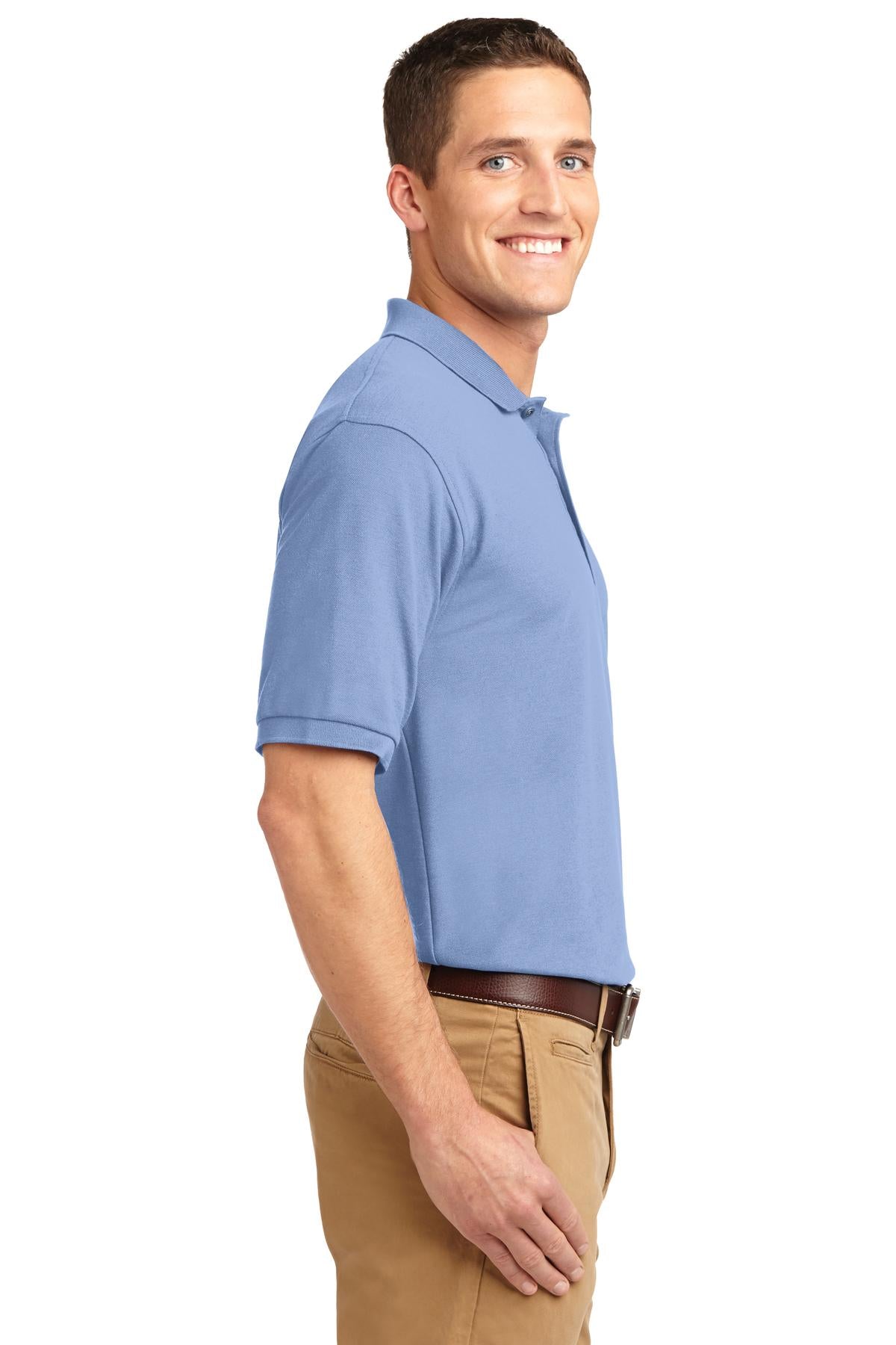 Light Blue Port Authority Tall Silk Touch Polo. TLK500