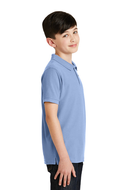 Light Blue Port Authority Youth Silk Touch Polo. Y500