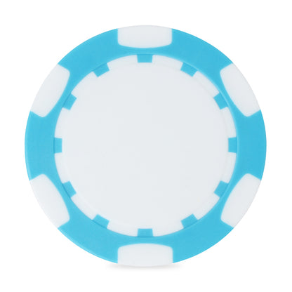 Light Blue/White Ahead 2-Sided Poker Chip plain