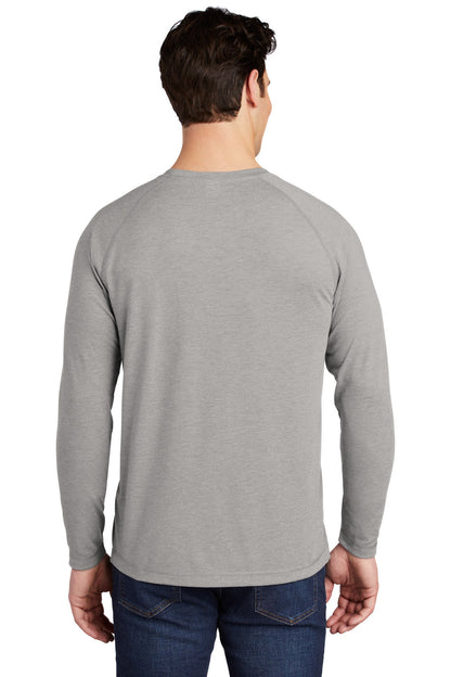 Light Grey Hth Sport-Tek PosiCharge Long Sleeve Tri-Blend Wicking Raglan Tee ST400LS