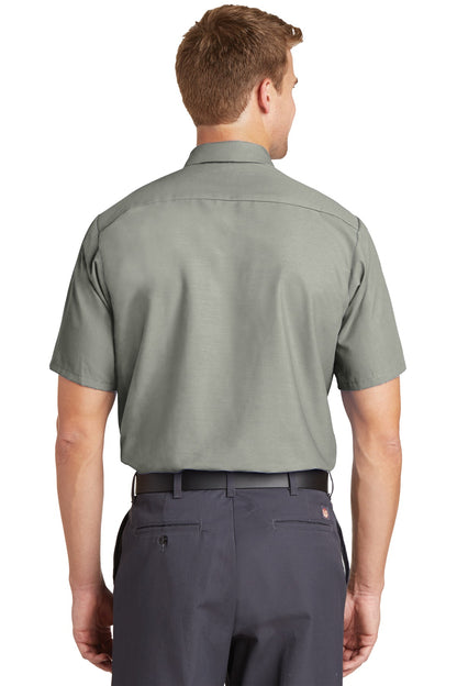 Light Grey Red Kap Long Size, Short Sleeve Industrial Work Shirt. SP24LONG