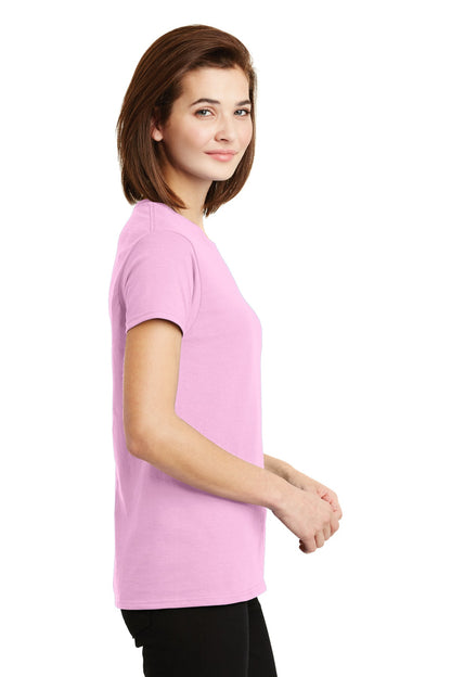 Light Pink Gildan Women's Ultra Cotton 100% US Cotton T-Shirt. 2000L