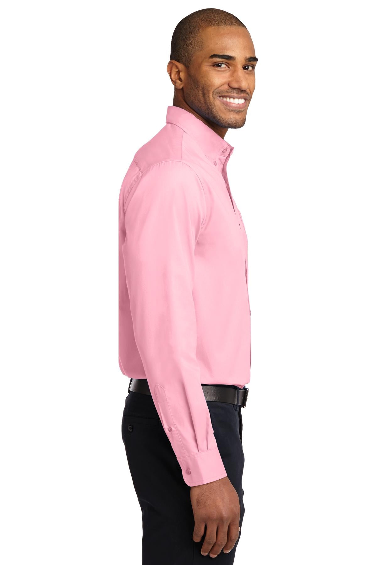 Light Pink Port Authority Extended Size Long Sleeve Easy Care Shirt S608ES