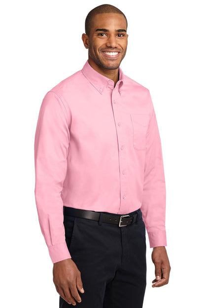 Light Pink Port Authority Extended Size Long Sleeve Easy Care Shirt S608ES