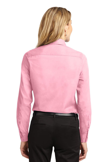 Light Pink Port Authority Women's Long Sleeve Easy Care Shirt. L608