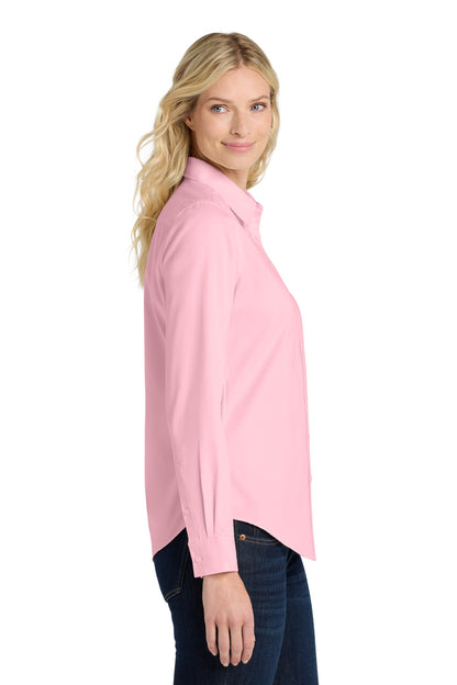 Light Pink Port Authority Women's Long Sleeve Easy Care Shirt. L608
