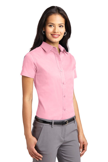 Light Pink Port Authority Women's Short Sleeve Easy Care Shirt. L508