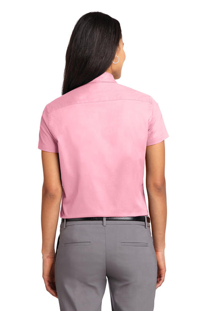 Light Pink Port Authority Women's Short Sleeve Easy Care Shirt. L508
