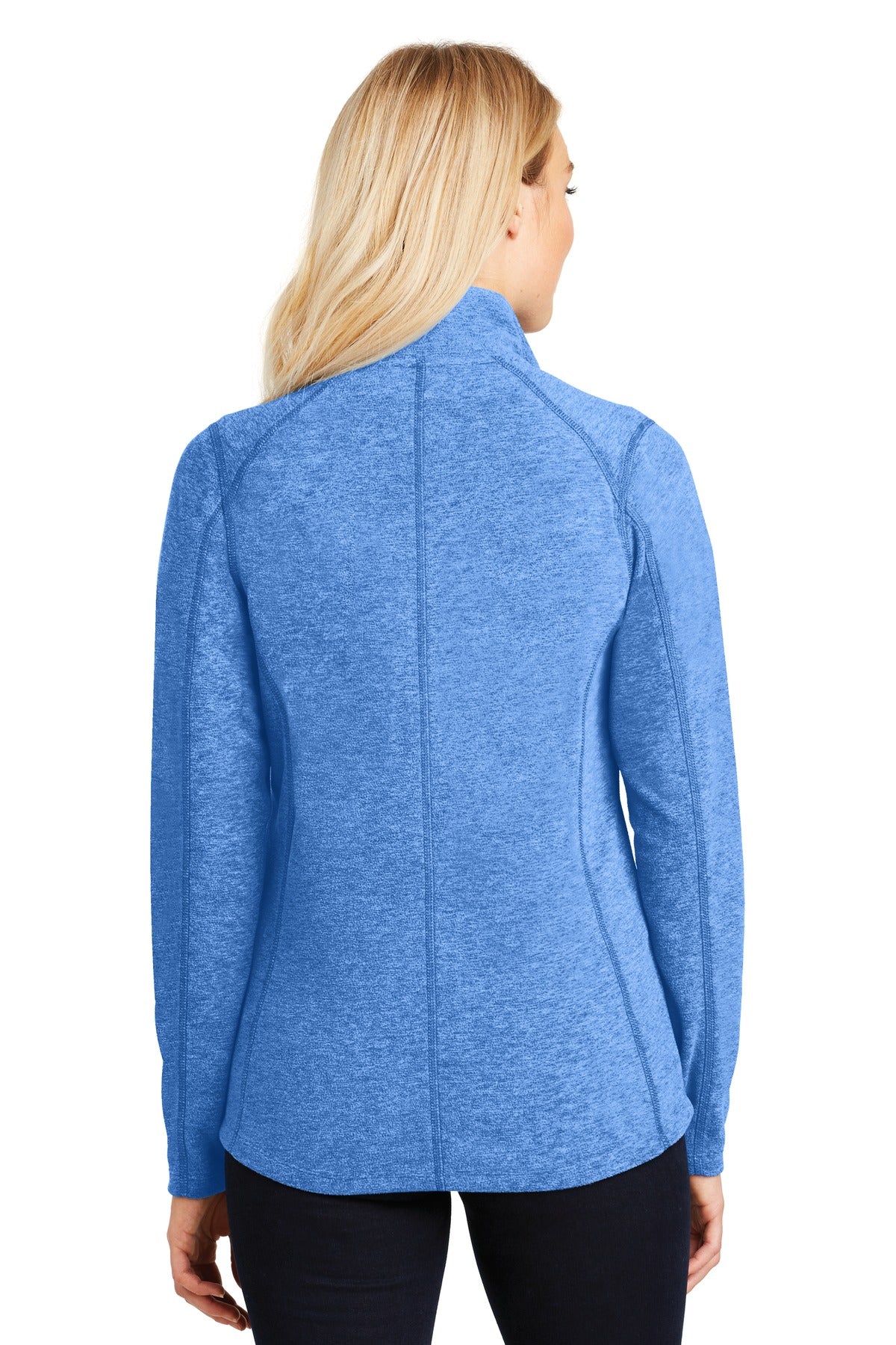 Light Royal He Port Authority Women's Heather Microfleece Full-Zip Jacket. L235