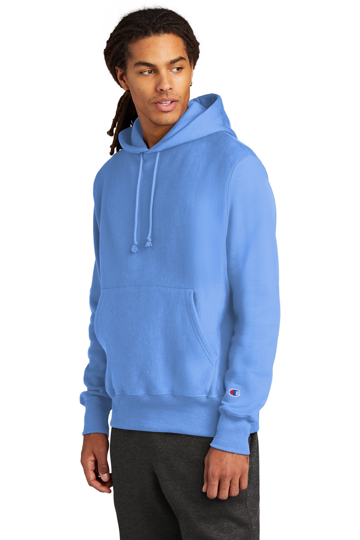 LightBlue Champion Reverse Weave Hooded Sweatshirt S101