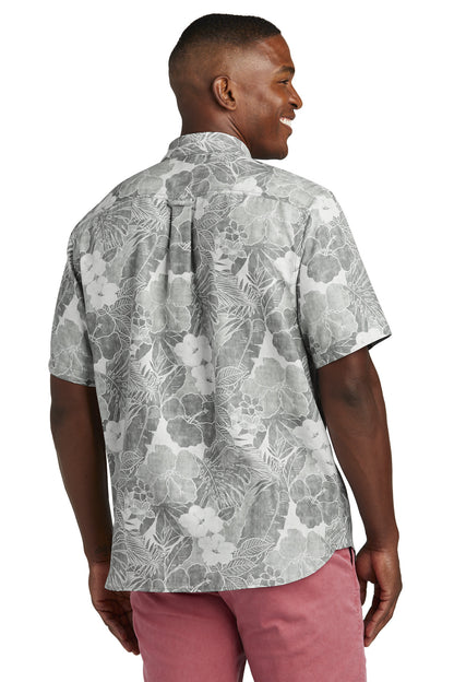 LightGrey Tommy Bahama Coconut Point Playa Flora Short Sleeve Shirt ST325929TB
