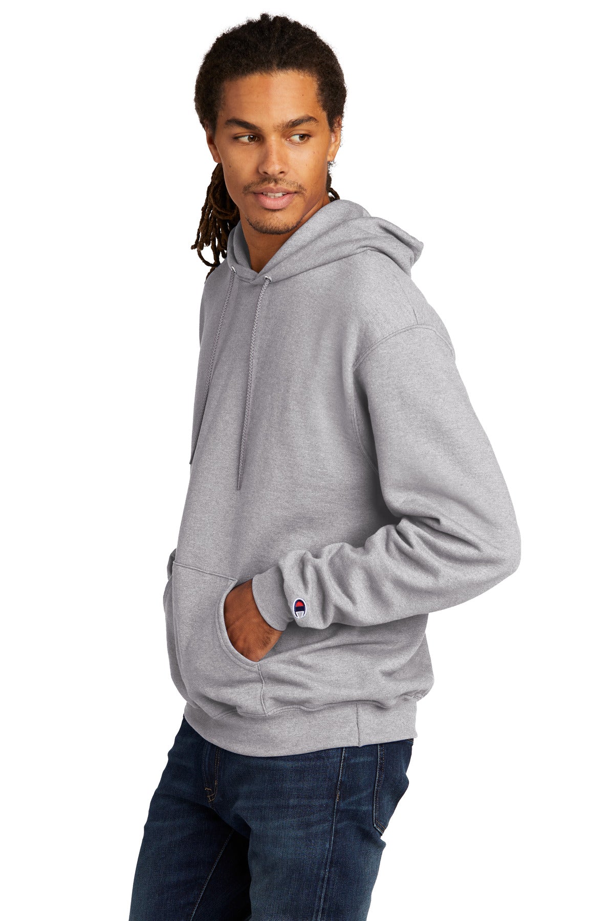 LightSteel Champion Powerblend Pullover Hoodie. S700