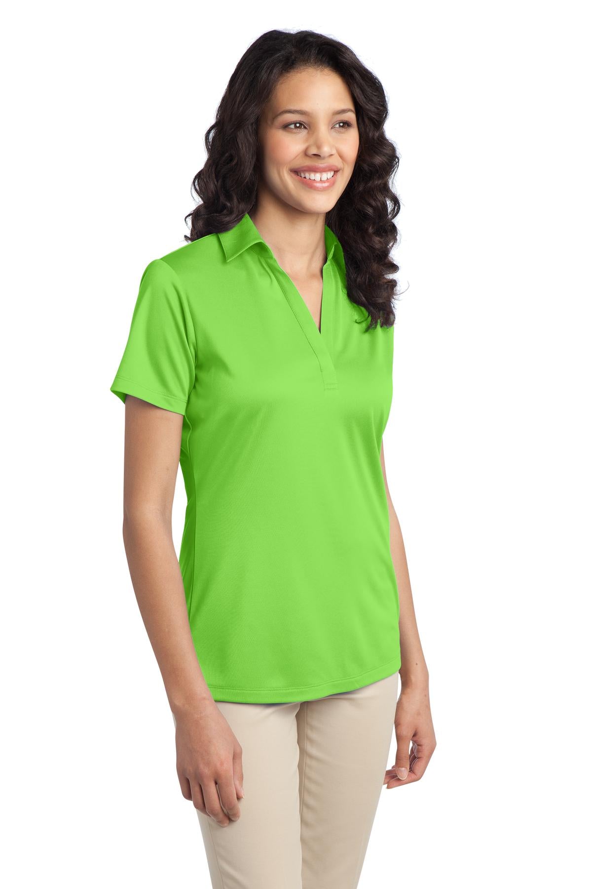 Lime Port Authority Women's Silk Touch Performance Polo. L540