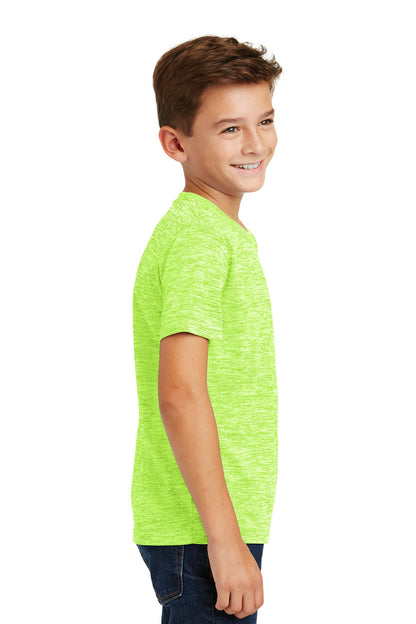 Lime Shock Ele Sport-Tek Youth PosiCharge Electric Heather Tee. YST390
