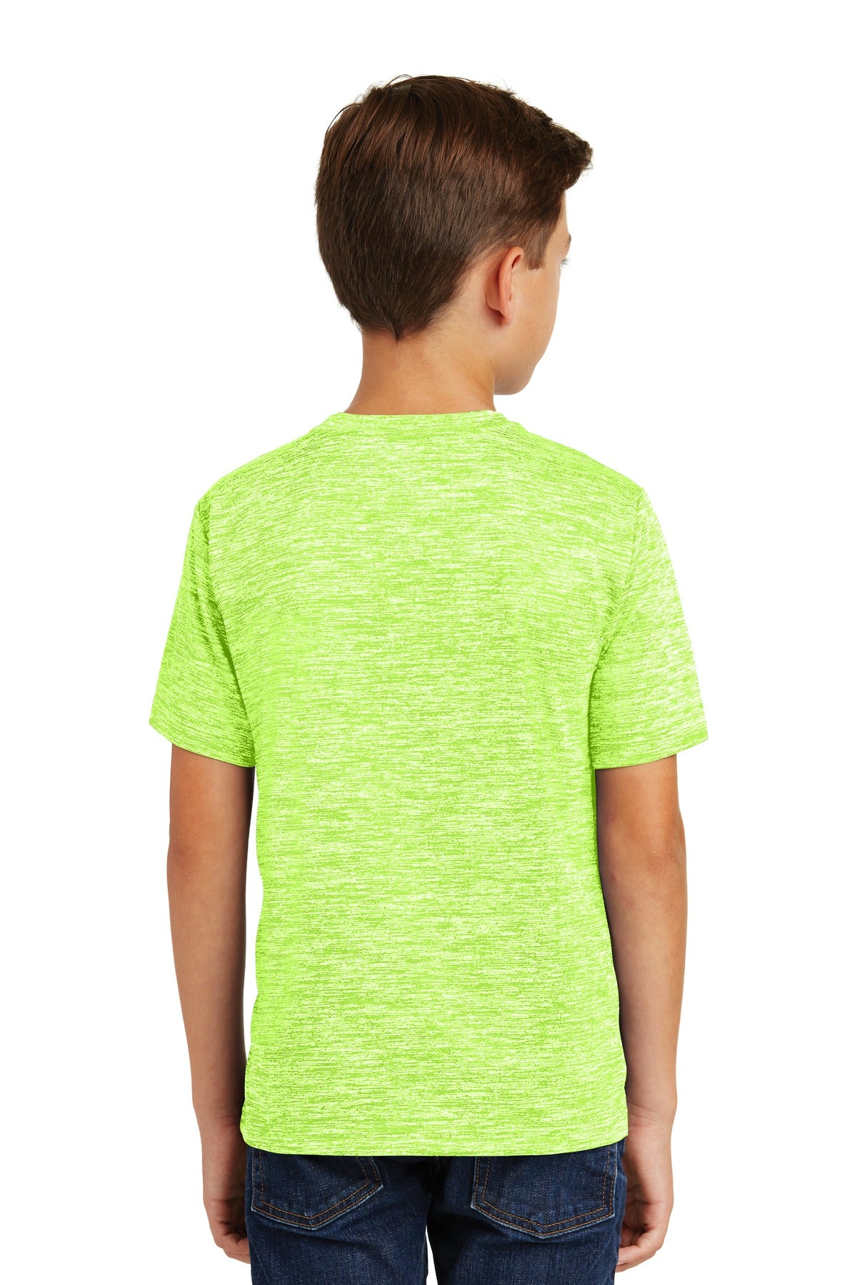 Lime Shock Ele Sport-Tek Youth PosiCharge Electric Heather Tee. YST390
