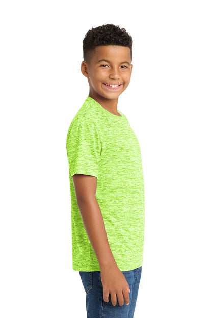 Lime Shock Ele Sport-Tek Youth PosiCharge Electric Heather Tee. YST390