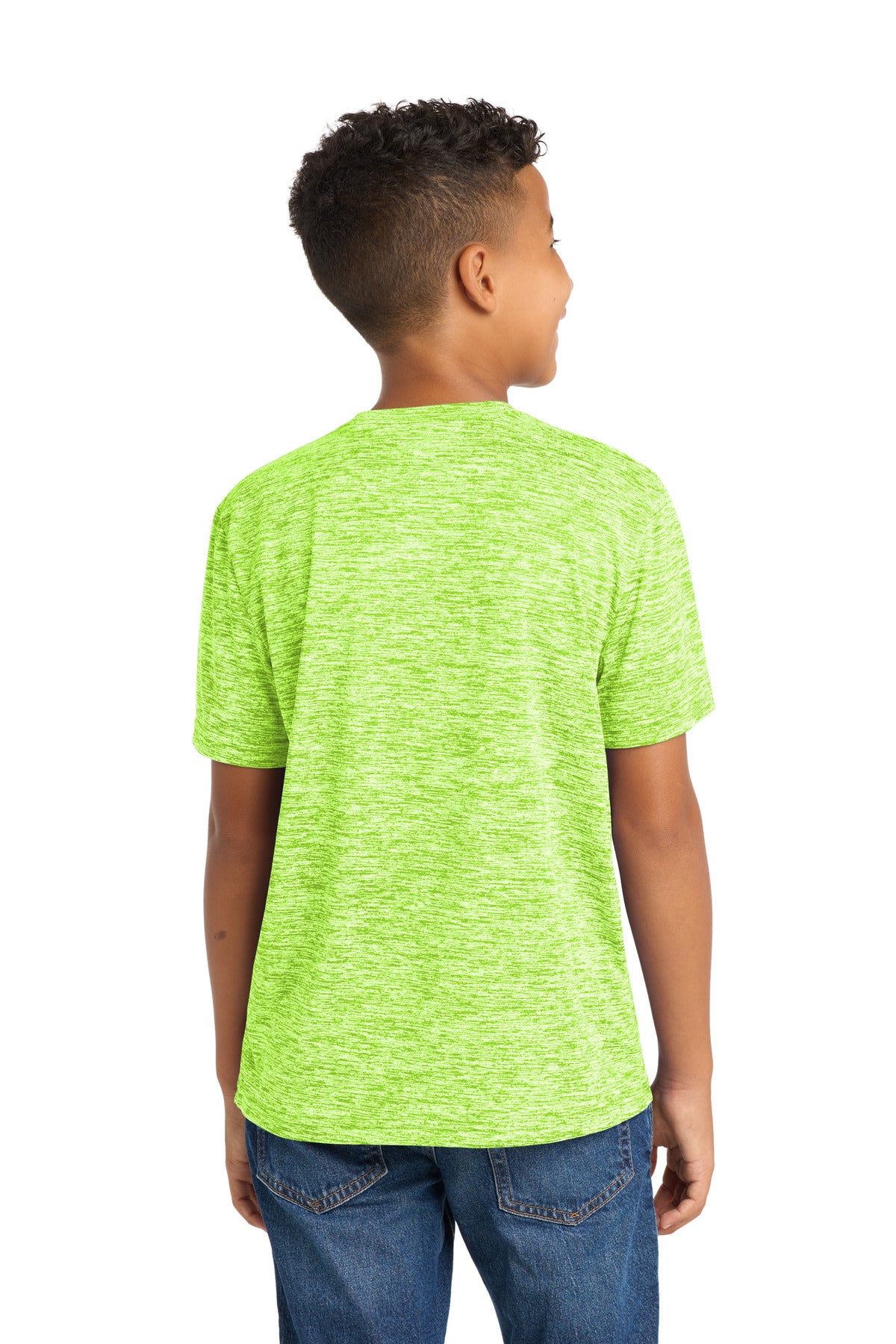 Lime Shock Ele Sport-Tek Youth PosiCharge Electric Heather Tee. YST390